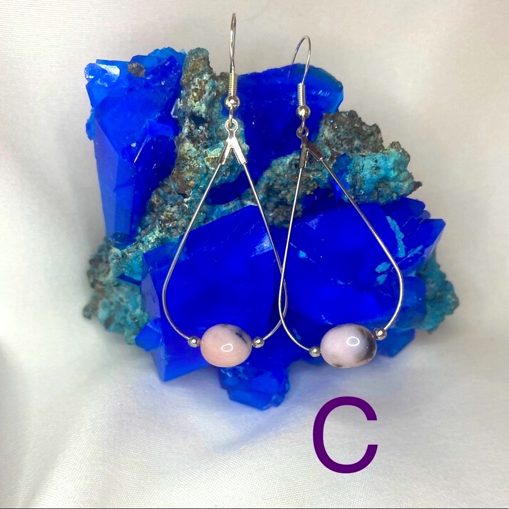 PINK OPAL Teardrop Earrings 🌸 - Picture 4 of 7